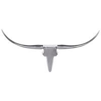 WANDDEKO Geweih Bull Aluminium 100 cm breit, Silbern 100x5x35 cm - Silberfarben, Metall (100/35/5cm) - KADIMA DESIGN
