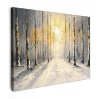 LEINWANDBILD Winter - Abstrakt - Schnee - Natur - Sonne Wandbild 40x30 cm - Grau, Textil (40/30cm) - MuchoWow