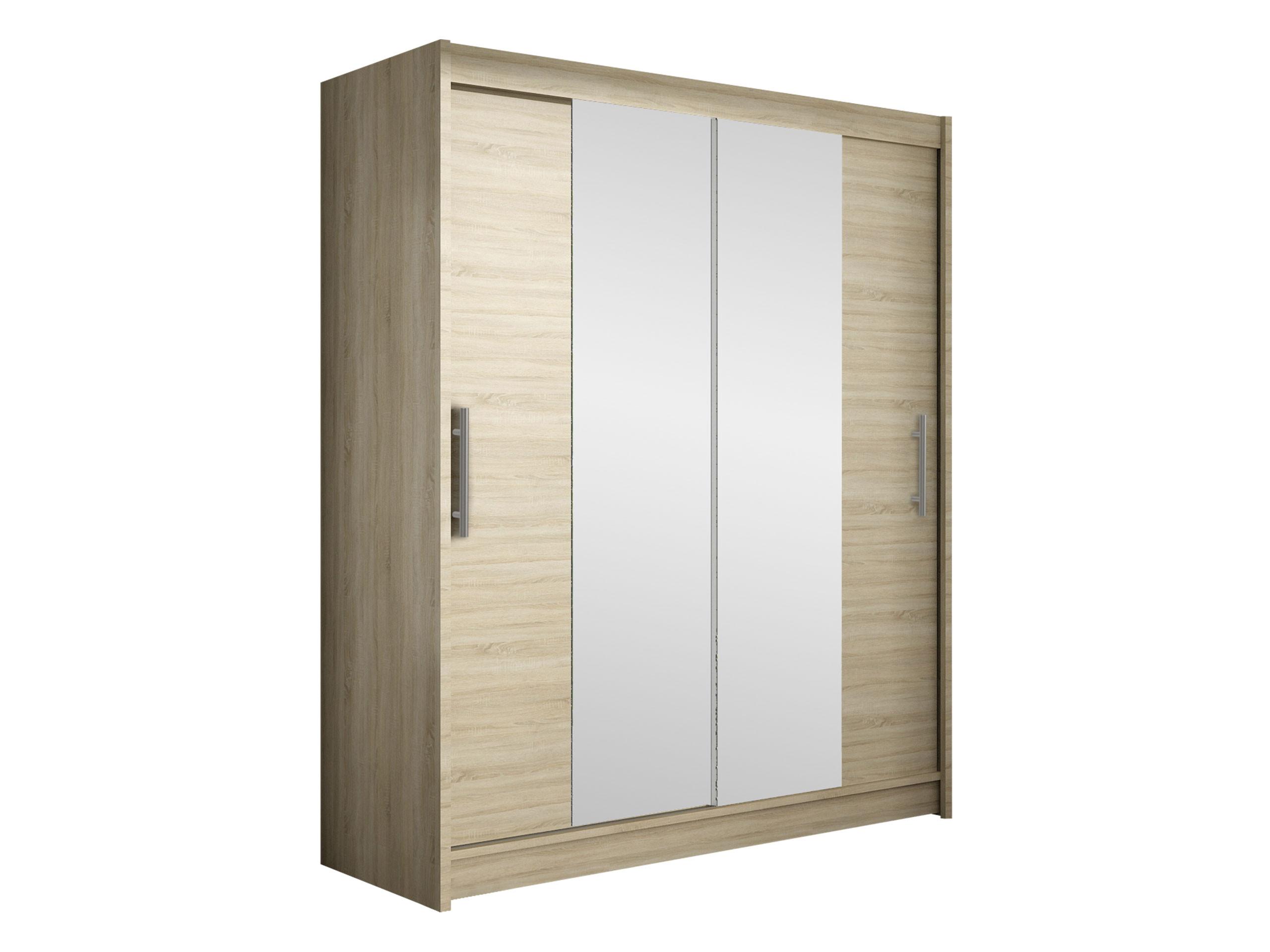 SCHWEBETÜRENSCHRANK Westa II - Silberfarben/Sonoma Eiche, Holzwerkstoff/Metall (150/200/58cm) - MIRJAN24