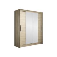 SCHWEBETÜRENSCHRANK Westa II - Silberfarben/Sonoma Eiche, Holzwerkstoff/Metall (150/200/58cm) - MIRJAN24