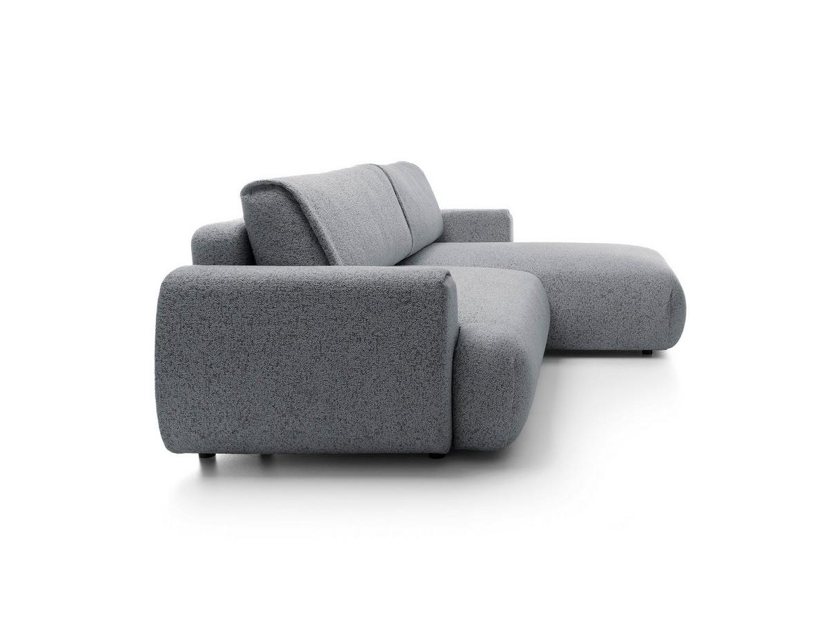 ECKSOFA ZEST Grau Geflochtener Stoff mit Schlaffunktion - Grau, Holz (270/167cm) - MASSENO