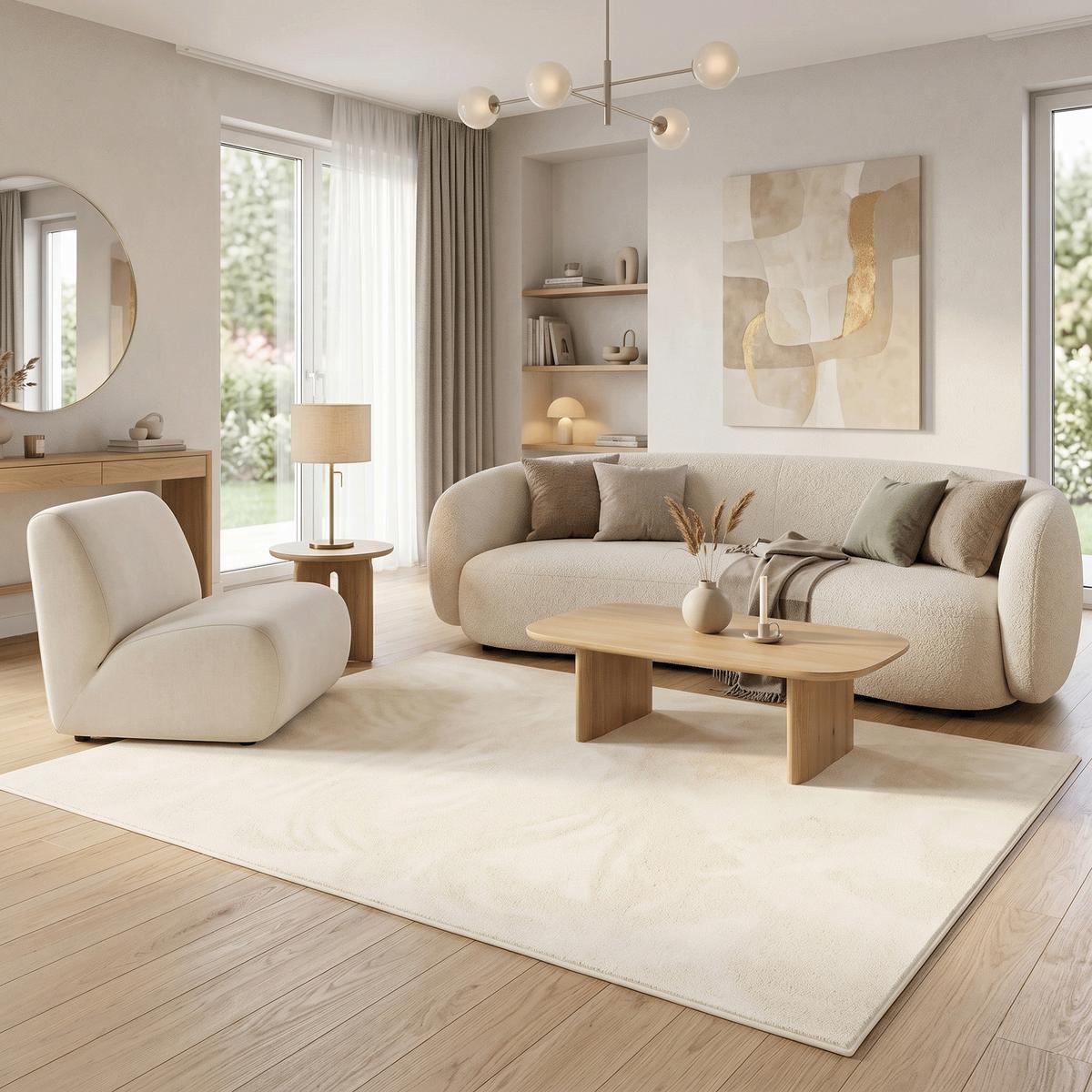 HOCHFLOR LANGFLOR TEPPICH SUPER SOFT MELIA - Creme, Textil (80/150cm) - Pergamon