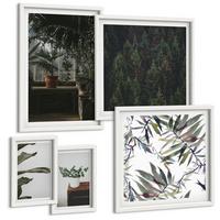 BILDER SET 5er Set - 50x50 cm & 20x30 cm & 40x60 cm Weißer Rahmen - Rustikale Topfpflanzen - Weiß, Kunststoff (40/60cm) - TULUP