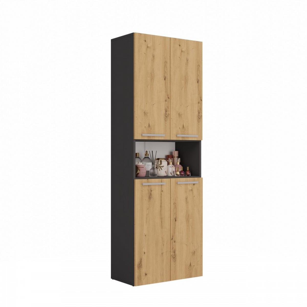 BADEZIMMERSCHRANK Anthrazit, Artisan 60/174/30 - Anthrazit, Holzwerkstoff (60/174/30cm) - RAUMHIRSCH FURNITURE