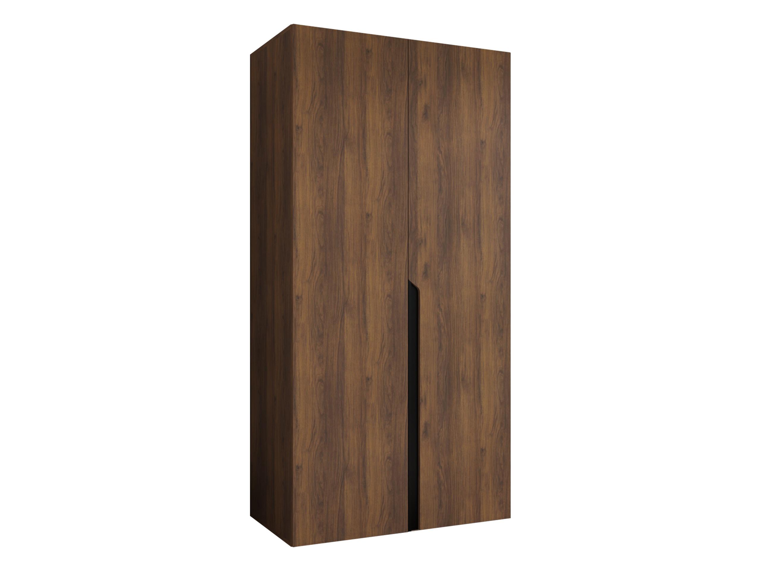 DREHTÜRENSCHRANK Mila I 100 - Nussbaumfarben/Schwarz, Holzwerkstoff/Kunststoff (100/202/52cm) - MIRJAN24