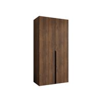 DREHTÜRENSCHRANK Mila I 100 - Nussbaumfarben/Schwarz, Holzwerkstoff/Kunststoff (100/202/52cm) - MIRJAN24