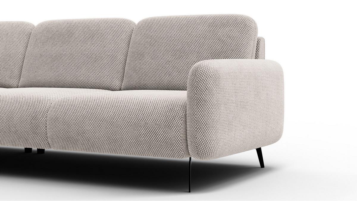ECKSOFA FEBE 5-Sitzer links, beige - Beige/Schwarz, Holz/Textil (271/190cm) - Wozimo