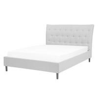 POLSTERBETT mit Lattenrost 140x200 cm Grau Saverne - Hellgrau, Textil (140/200cm) - Beliani