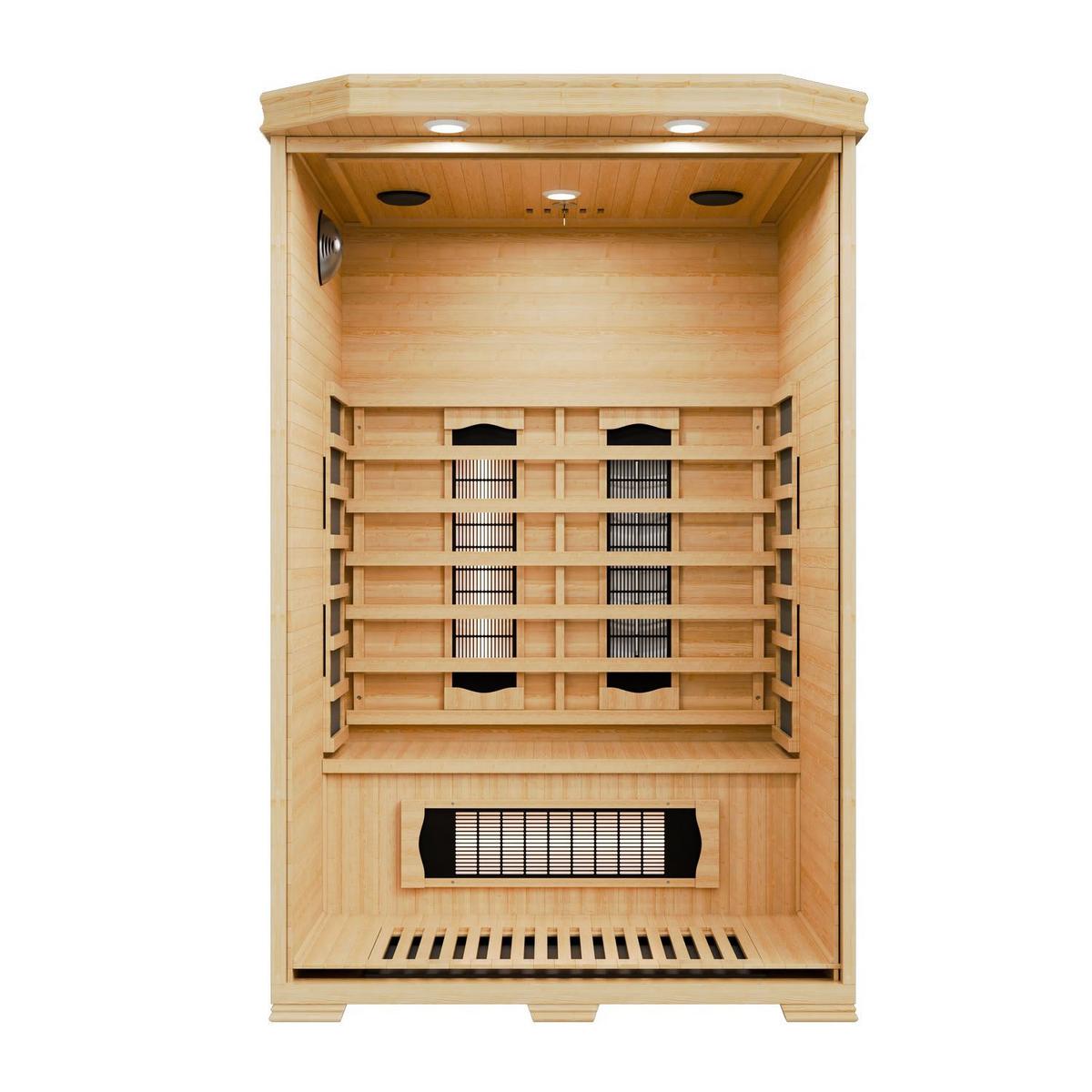 INFRAROTKABINE Oslo mit Triplex-Heizsystem & Hemlockholz - Naturfarben, Holz (120/190/100cm) - Artsauna
