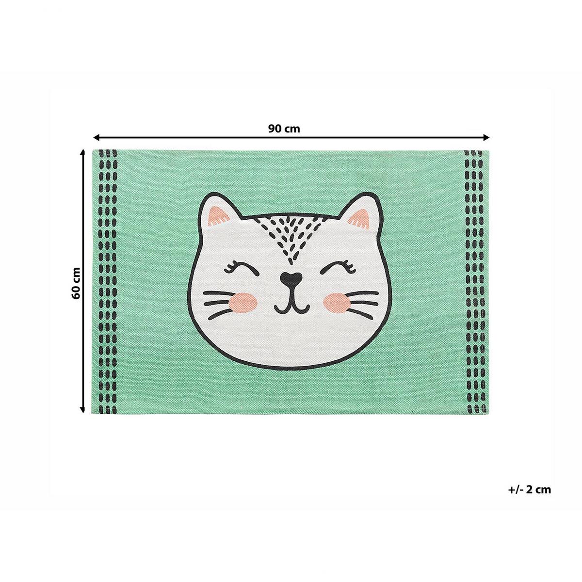 KINDERTEPPICH Howrah 90/60 cm - Grün, Textil (60/90cm) - Beliani