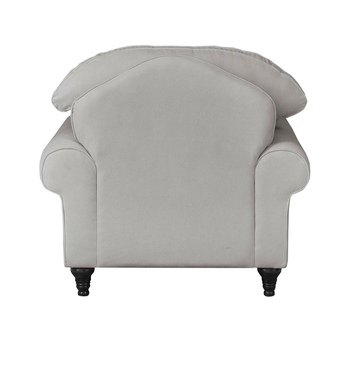 SESSEL hellgrau Landhaus, Loungesessel 110 cm - Hellgrau/Braun, Holz/Textil (110/95/100cm) - Furn.Design