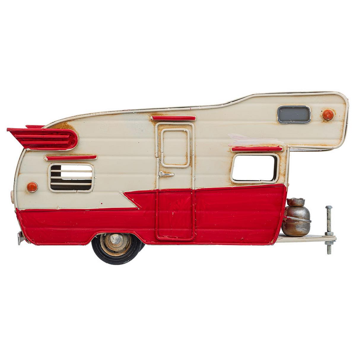 WOHNWAGEN aus metall 28x13x15cm - Rot, Metall (28/15/12.5cm) - Wanderlust