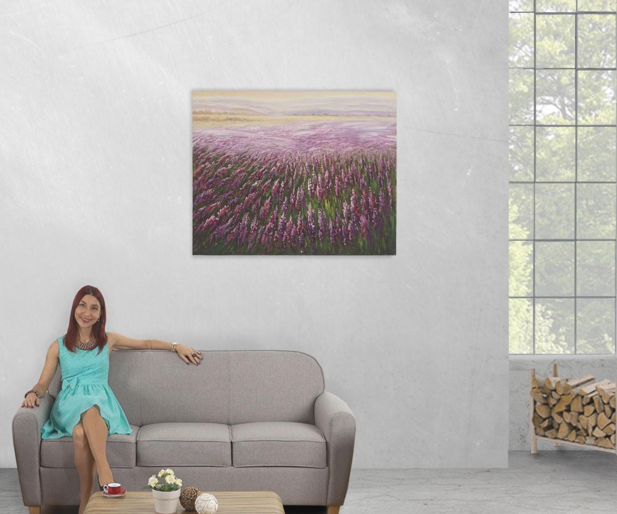 ÖLGEMÄLDE BLUMENFELD HANDGEMALT Mehrfarbig - Multicolor, Textil (100/80cm) - MCW