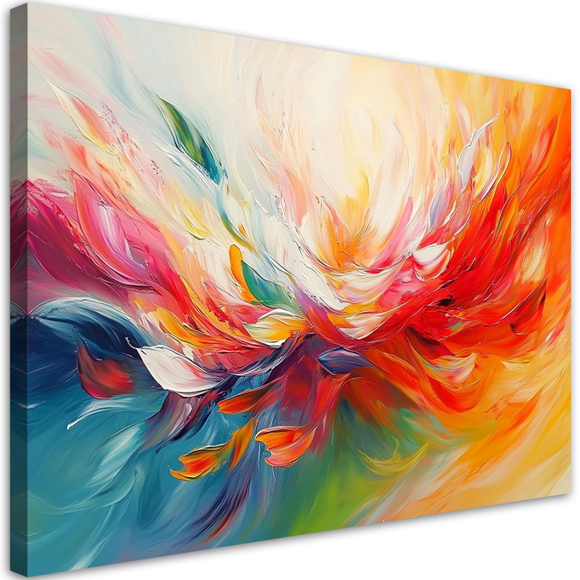 LEINWANDBILD Abstraktion des Farbausdrucks 60x40cm - Multicolor, Textil (60/40cm) - Feeby