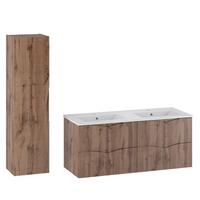 BADMÖBEL 120cm Tao 2er-Set Holz - Braun, Holzwerkstoff (120/50/45.8cm) - Petits-meubles