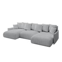 WOHNLANDSCHAFT mit Schlaffunktion und Bettkasten ONESK-U-v1 317x177x72 Grau Cord - Grau, Holzwerkstoff/Kunststoff (317/72/177cm) - ALTDECOR