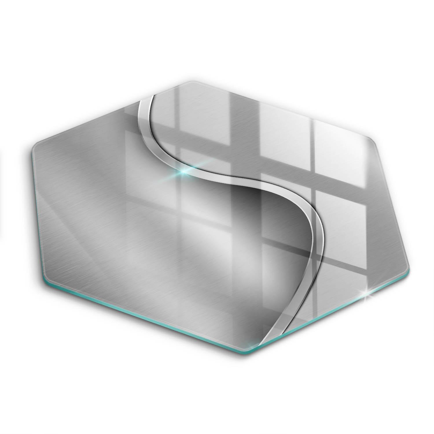 GLASPLATTE 40 cm Silber Metall Abstraktion - Chromfarben, Glas (40/40cm) - Wallfluent