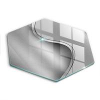 GLASPLATTE 40 cm Silber Metall Abstraktion - Chromfarben, Glas (40/40cm) - Wallfluent