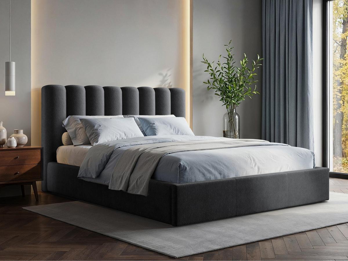 POLSTERBETT Nox - Anthrazit/Naturfarben, Holzwerkstoff/Textil (160/200cm) - MIRJAN24