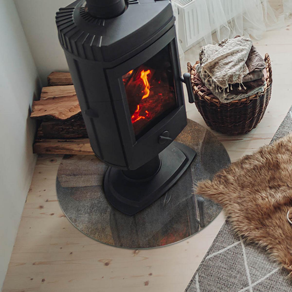 GLASPLATTE für Kamin Ø 60 cm - Braun, Glas (60/60/0.4cm) - TULUP