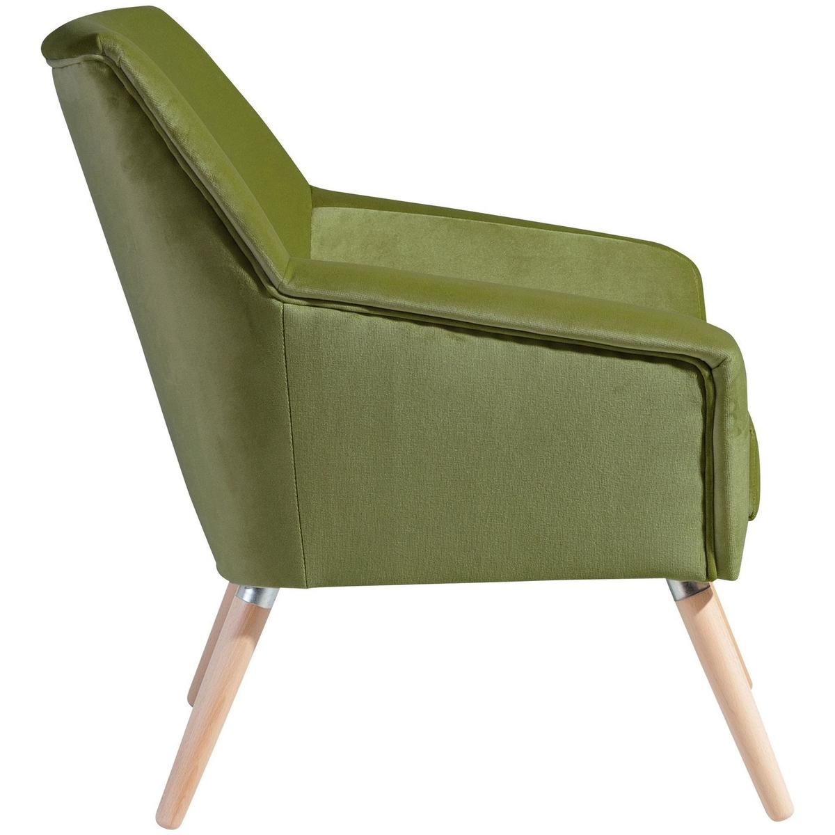 SESSEL Kachka Bezug Samtvelour Buche natur / olive - Buchefarben/Olivgrün, Kunststoff (71/81/67cm) - 58aufmkessel