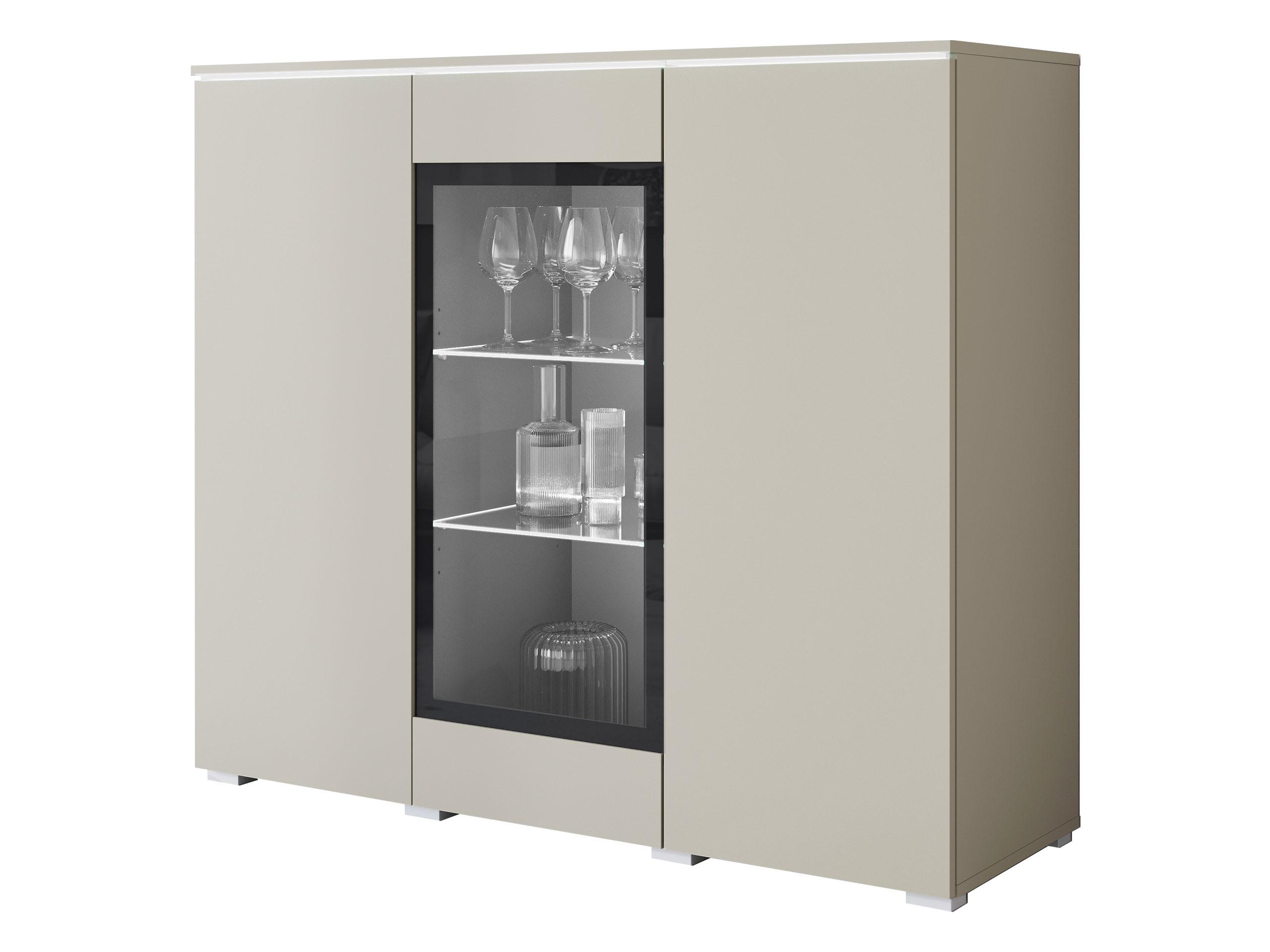 KOMMODE Vera 120 mit weißer LED Beleuchtung - Kaschmir/Silberfarben, Holzwerkstoff/Kunststoff (120/104/40cm) - MIRJAN24