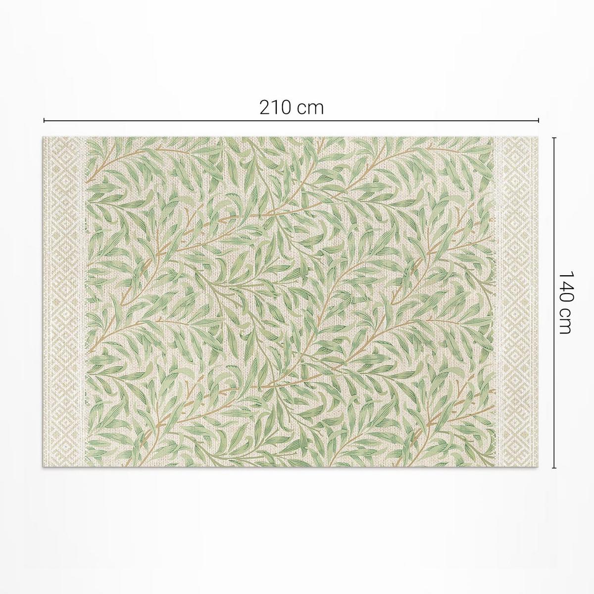 TEPPICH 140x210 cm Blattillustration von William Morris - Grün, Kunststoff (140/210cm) - Wallfluent