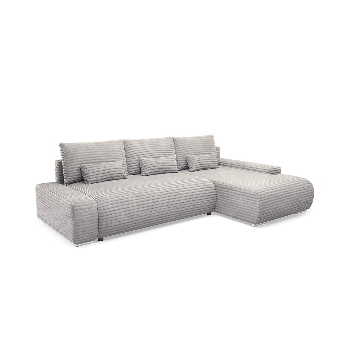 ECKSOFA Ivana 3 Sitzplätze Hellgrau - Hellgrau, Holz (265/172cm) - Petits-meubles