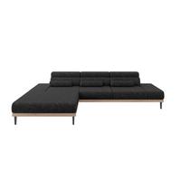 ELEKTRISCHES ECKSOFA Links MONA 316x205x85 Schwarz Velours - Schwarz, Holzwerkstoff/Textil (316/205cm) - ALTDECOR