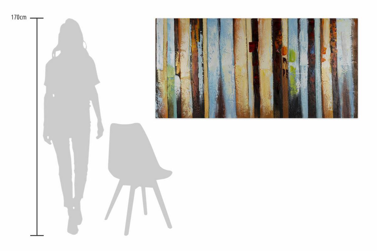 ÖLGEMÄLDE 140/70 cm - Blau/Gelb, Holz/Textil (140/70cm) - KUNSTLOFT