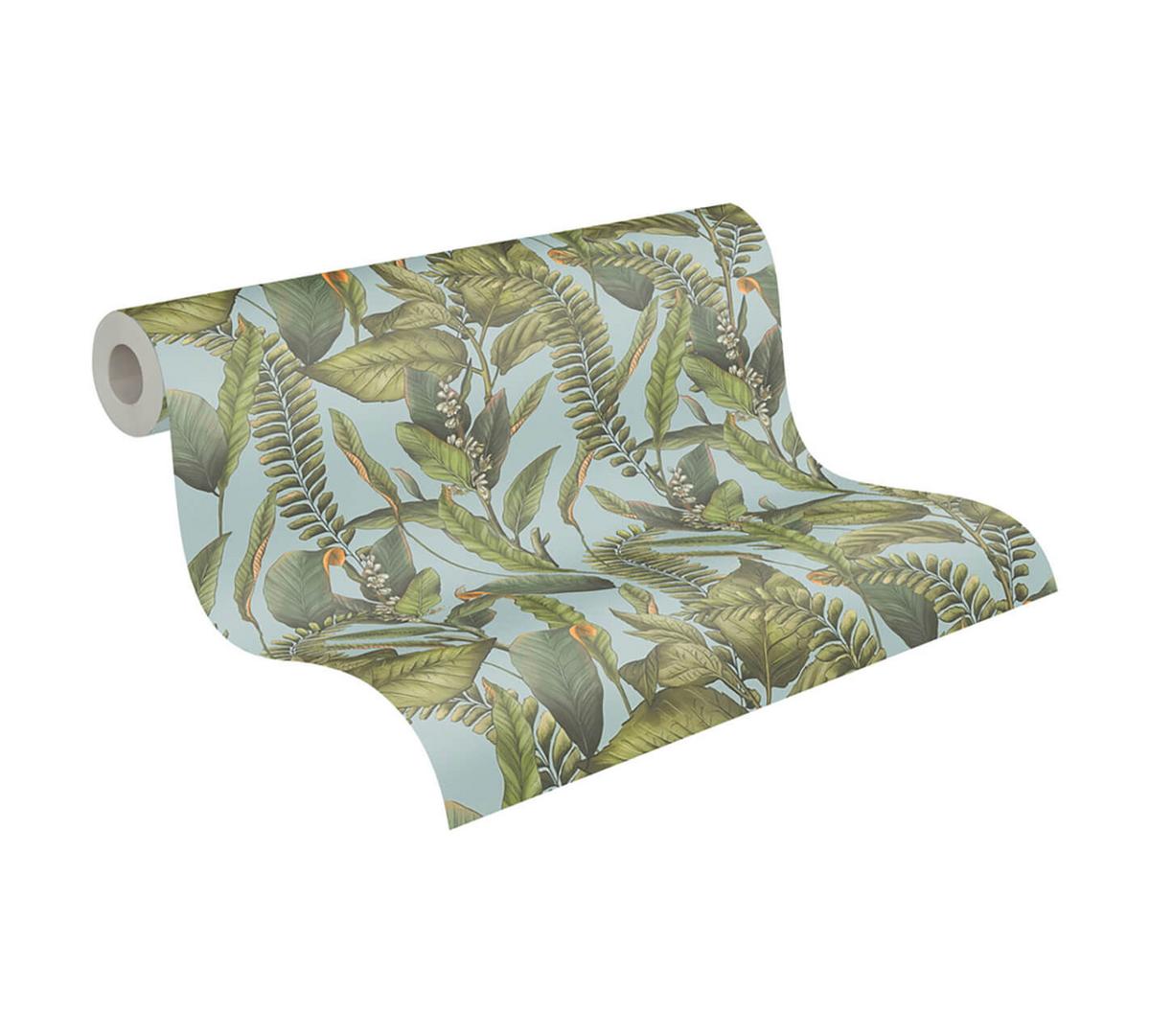 VLIESTAPETE Grün 53/1005 cm - Blau, Textil (53/1cm) - KUNSTLOFT