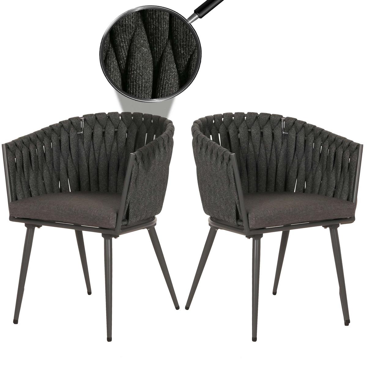 ESSZIMMERSTUHL Anthrazit, Grau 2er-Set - Anthrazit/Grau, Textil (61/82/57cm) - MCW