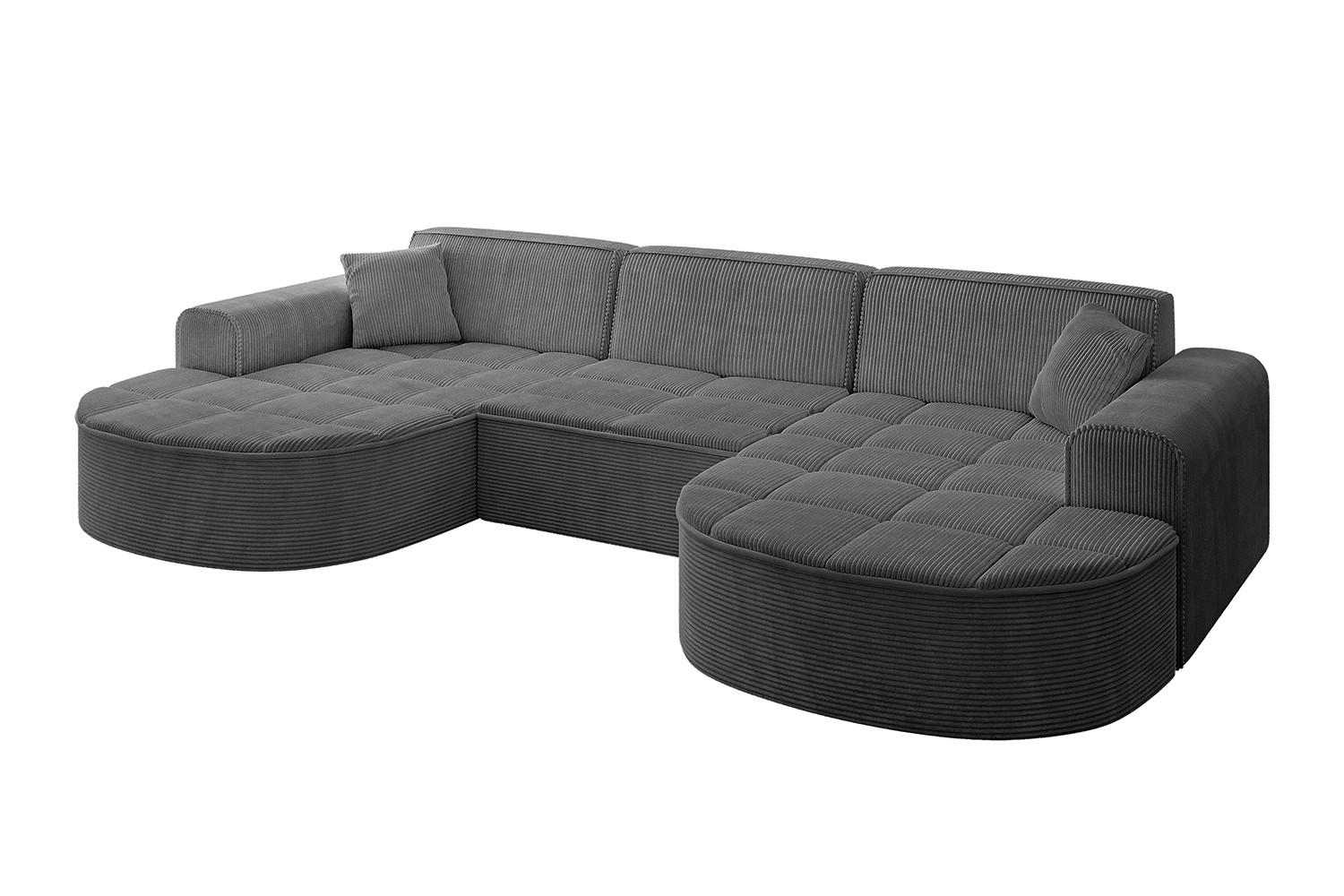 WOHNLANDSCHAFT TARO-U1 - 303x171x79,5 cm Duneklgrau - Dunkelgrau, Holzwerkstoff/Textil (303/79.5/171cm) - ALTDECOR