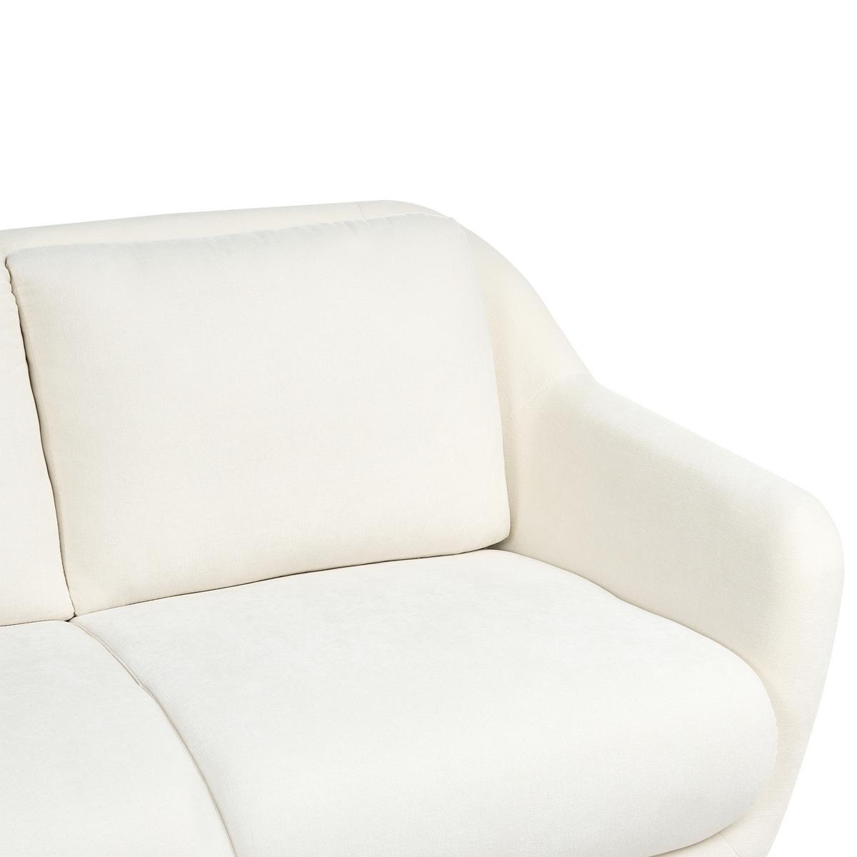 2-SITZER-SOFA Chenillegewebe Weiß Eiby - Weiß, Textil (130/80/90cm) - Beliani