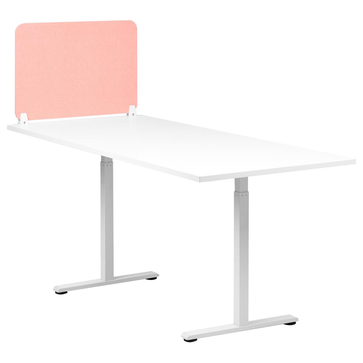 SCHREIBTISCHTRENNWAND 72/50 cm Pfirsichrosa Split - Pink, Textil (72/50/1cm) - Beliani