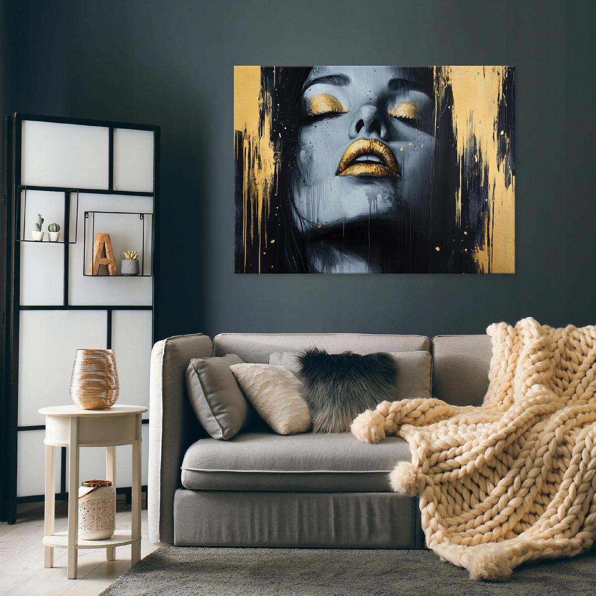LEINWANDBILD Abstrakt Frau Modern 100x70 - Multicolor, Holzwerkstoff (100/70cm) - Wallarena
