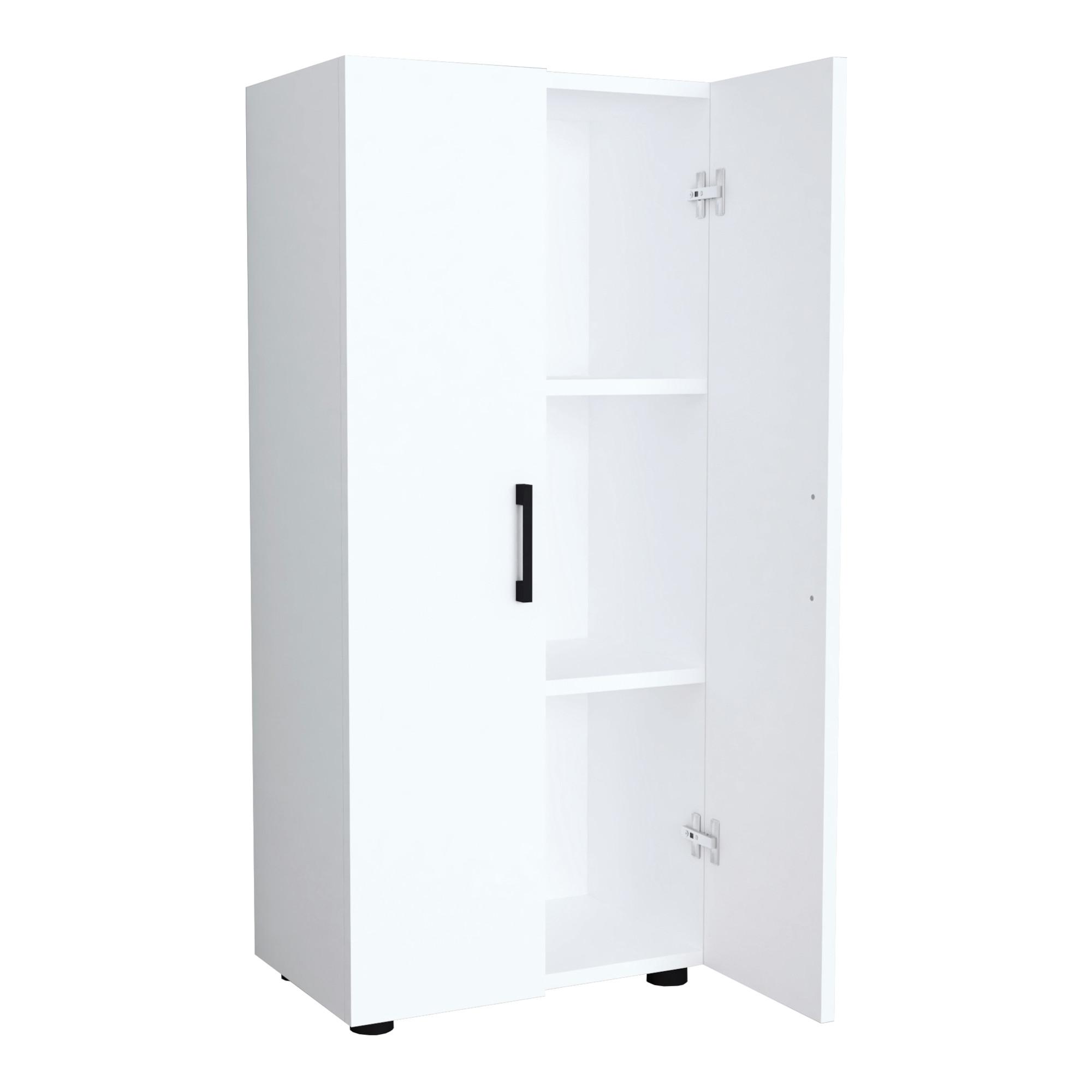 MEHRZWECKSCHRANK Åsnes - Weiß, Holzwerkstoff (49/108/32cm) - [en.casa]