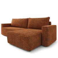 ECKSOFA BELARO BL Orange Chenille mit Schlaffunktion - Orange, Holz/Textil (280/162cm) - MASSENO