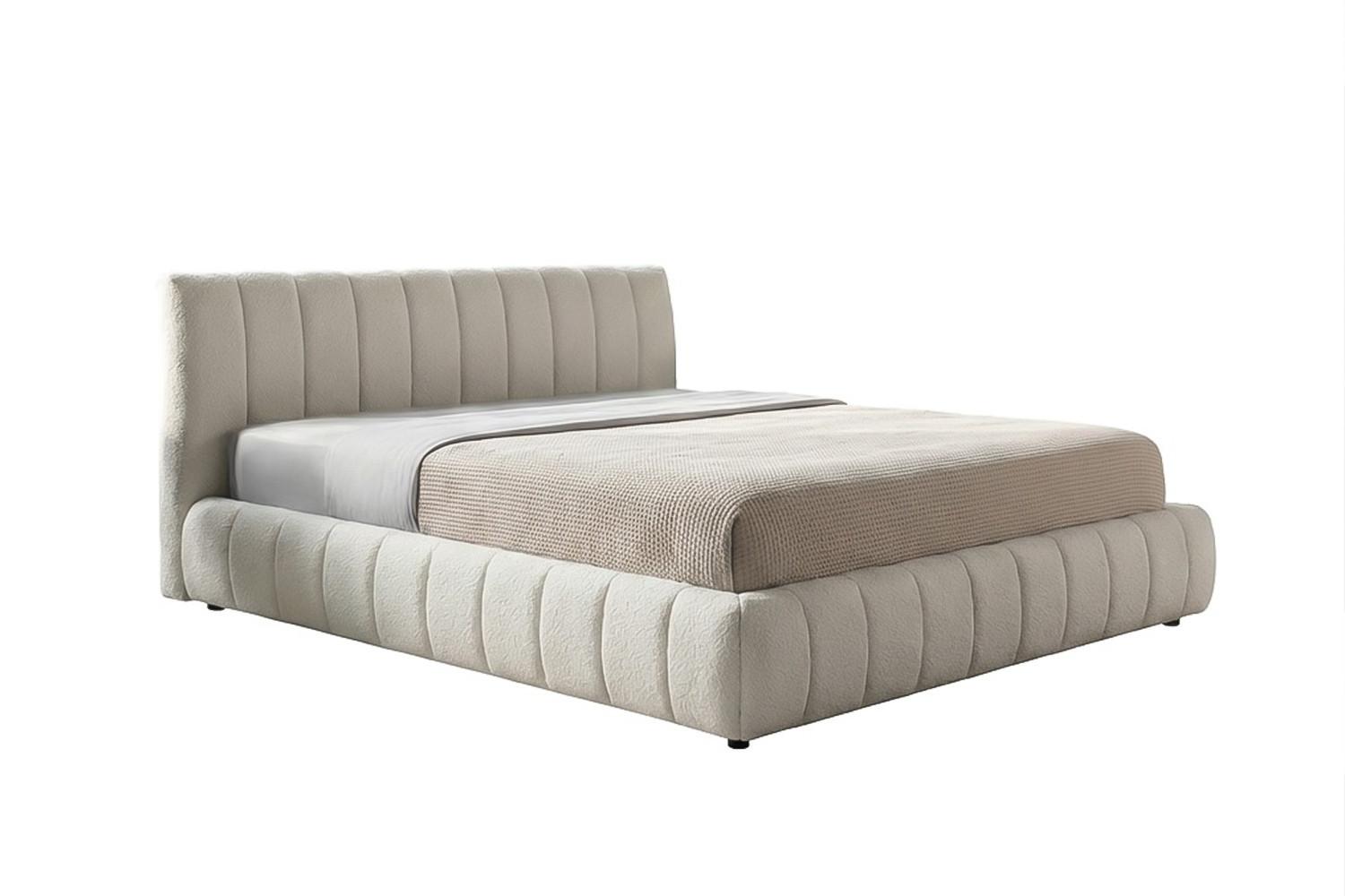 POLSTERBETT ALIOTTA Cremeweiß Bouclé - Creme, Textil (200/200cm) - KAWOLA