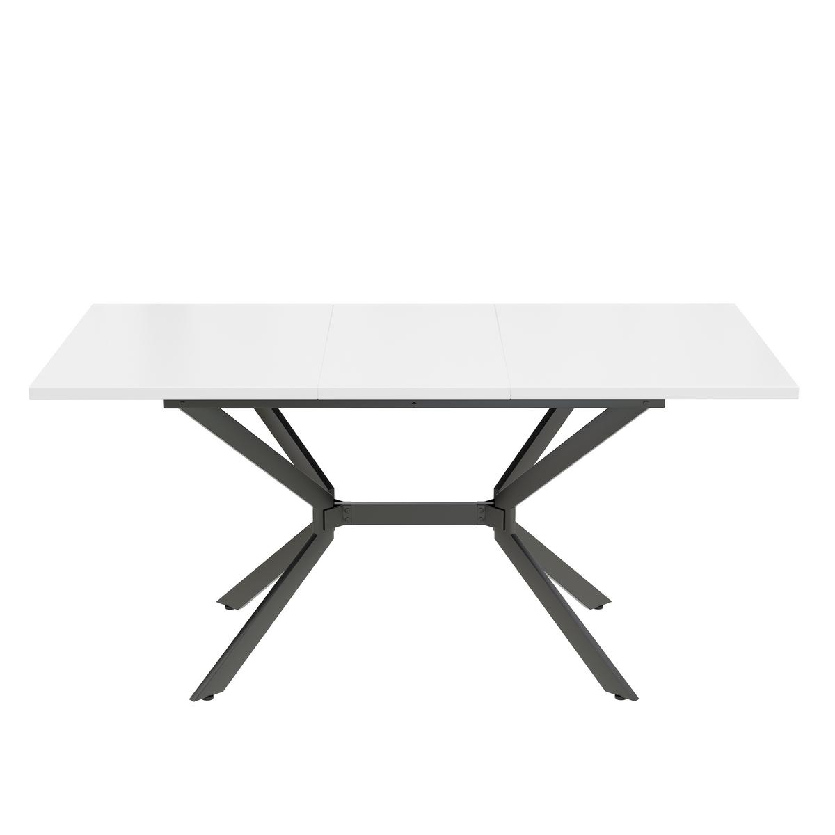 ESSTISCH Weiß 120-160/80/75 cm - Braun, Holzwerkstoff/Metall (160/80/75cm) - Urban Meuble