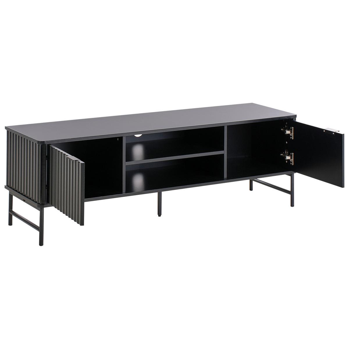 TV-MÖBEL Schwarz Glastonbury - Schwarz, Holzwerkstoff (140/46/40cm) - Beliani