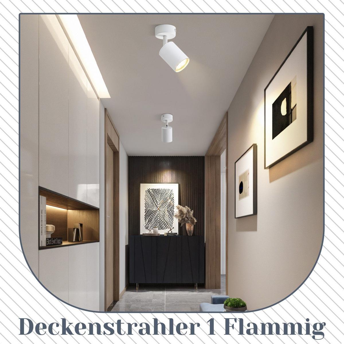 DECKENSTRAHLER Freiheit 1-flammig 6/6/14 cm - Weiß, Metall (6/6/14cm) - Nettlife