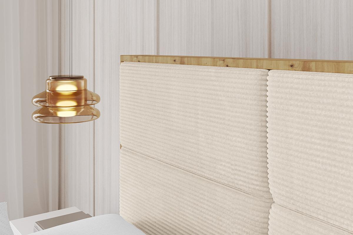 POLSTERBETT mit Bettkasten, Fußteil und Lattenrost, Boxbett ohne Matratze - ENZO1-Z 180x200 Beige - Creme, Holzwerkstoff/Textil (180/200cm) - ALTDECOR