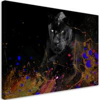 WANDBILD leopard auf bunte hintergrund - Multicolor, Textil (60/40cm) - Feeby