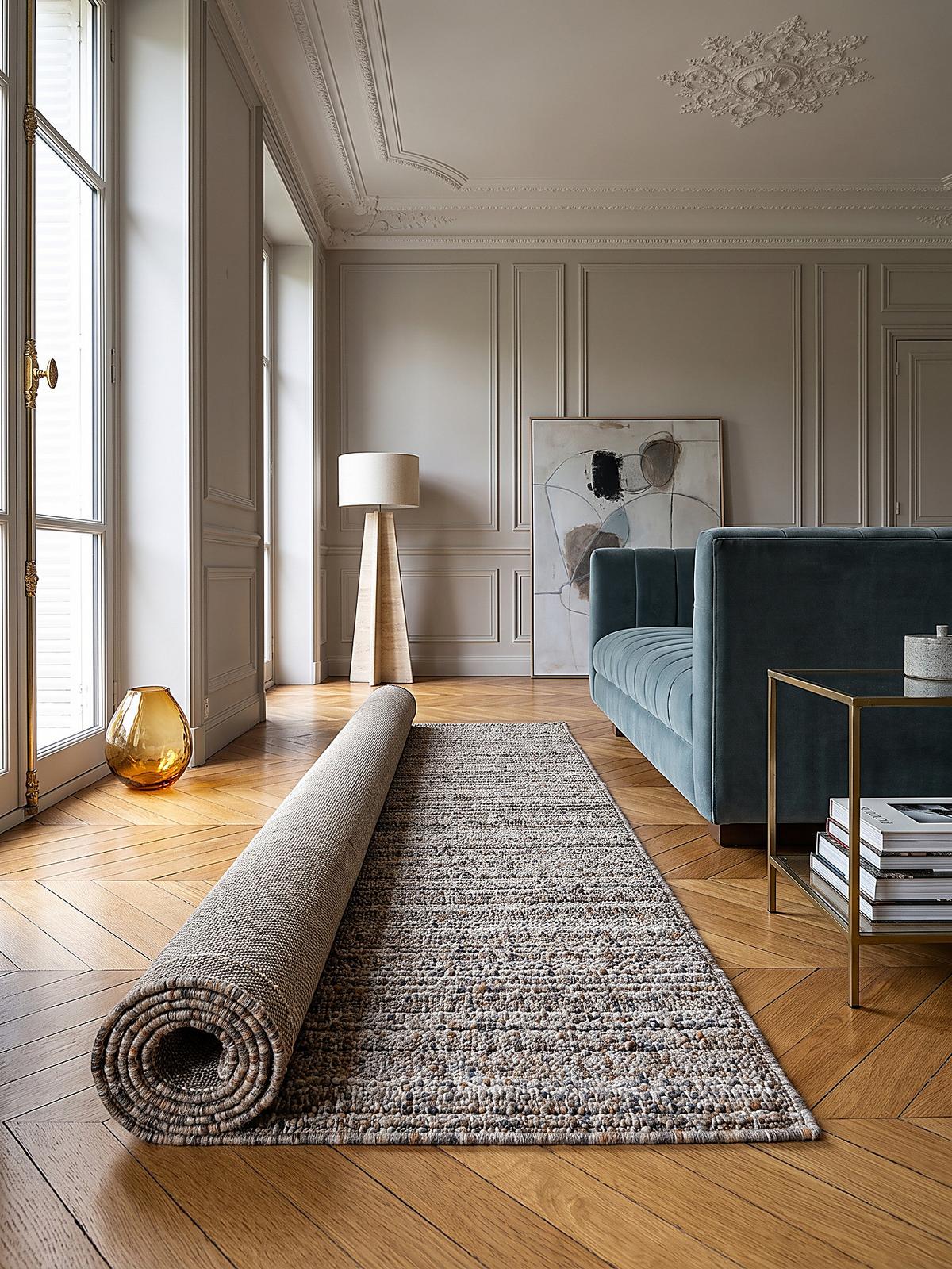 TEPPICHLÄUFER BOLLIN, Bouclé-Optik, Greige, 80 x 230 cm - Beige, Textil (80/230cm) - KADIMA DESIGN