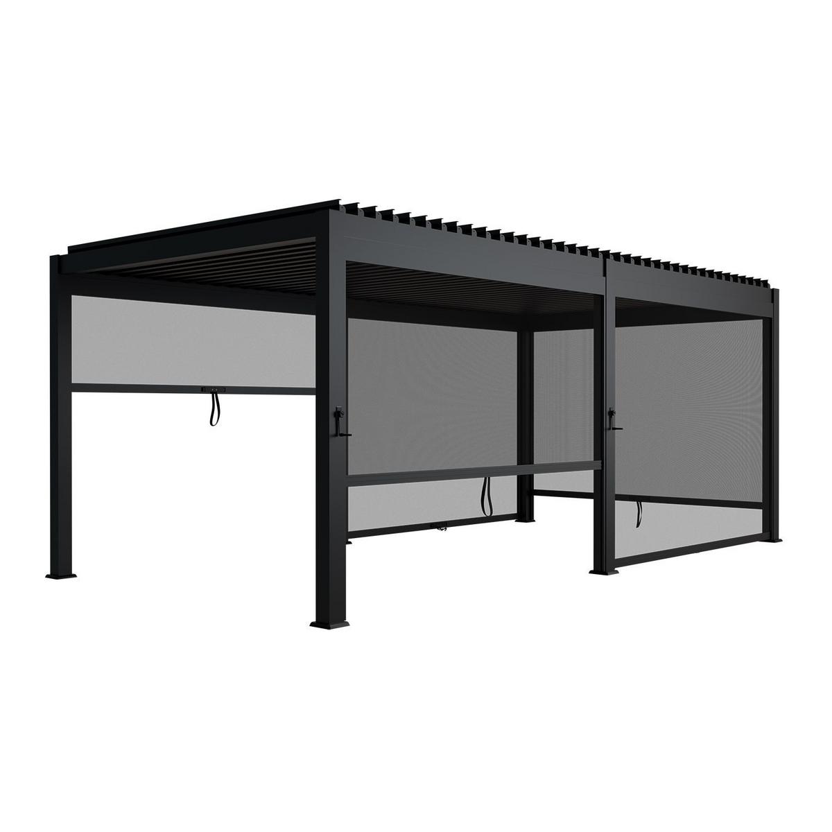 PERGOLA/ LAMELLENDACH Tahiti 3x5,9 m anthrazit - Anthrazit, Metall (590/240/300cm) - Juskys