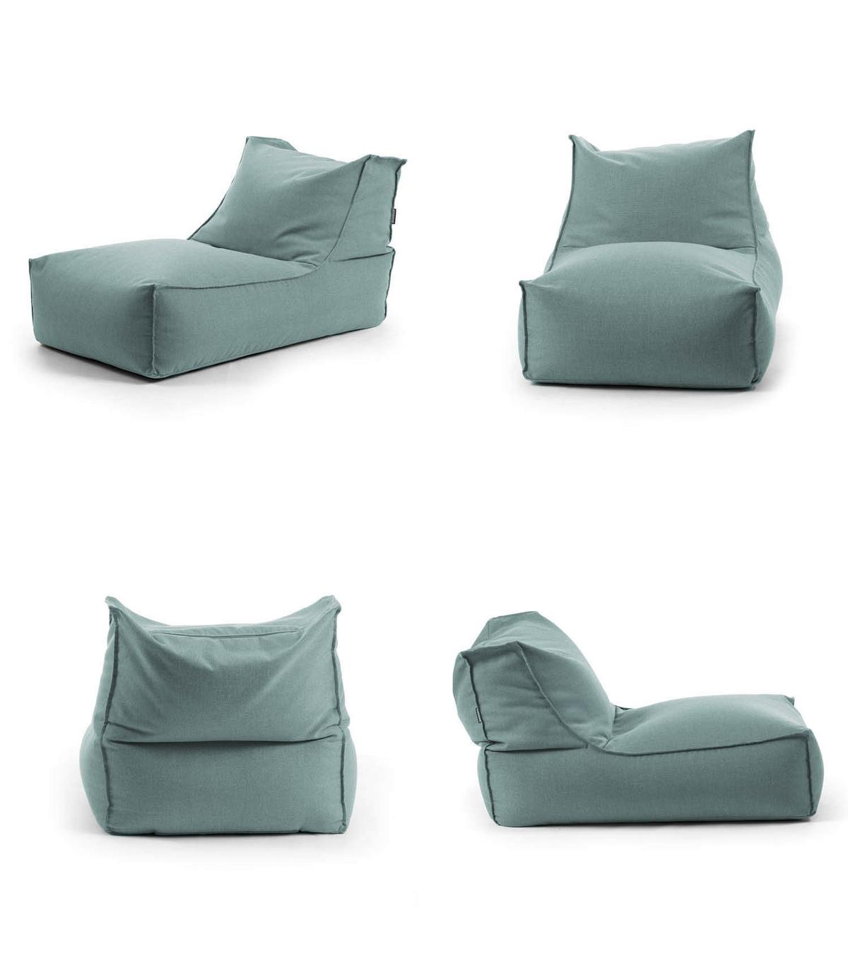 OUTDOOR SITZSACK und Hocker Der Sundowner - Blau, Textil (60/65/95cm) - Mokebo