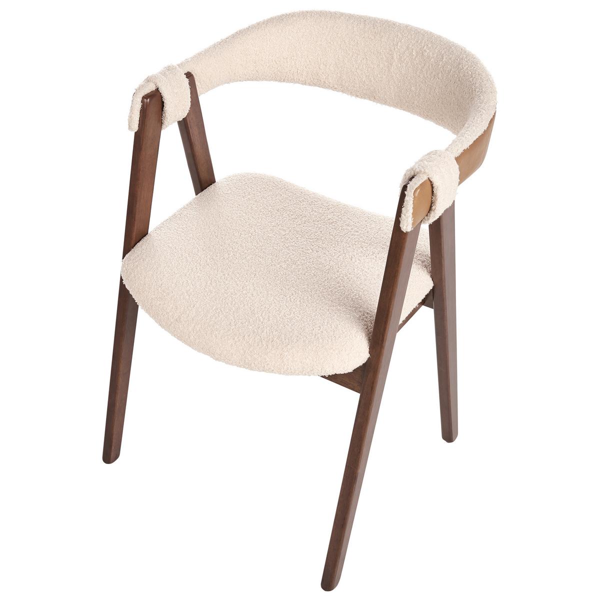 ESSZIMMERSTUHL 2er-Set Bouclé Dunkelbraun Day - Beige, Textil (55/75/57cm) - Beliani