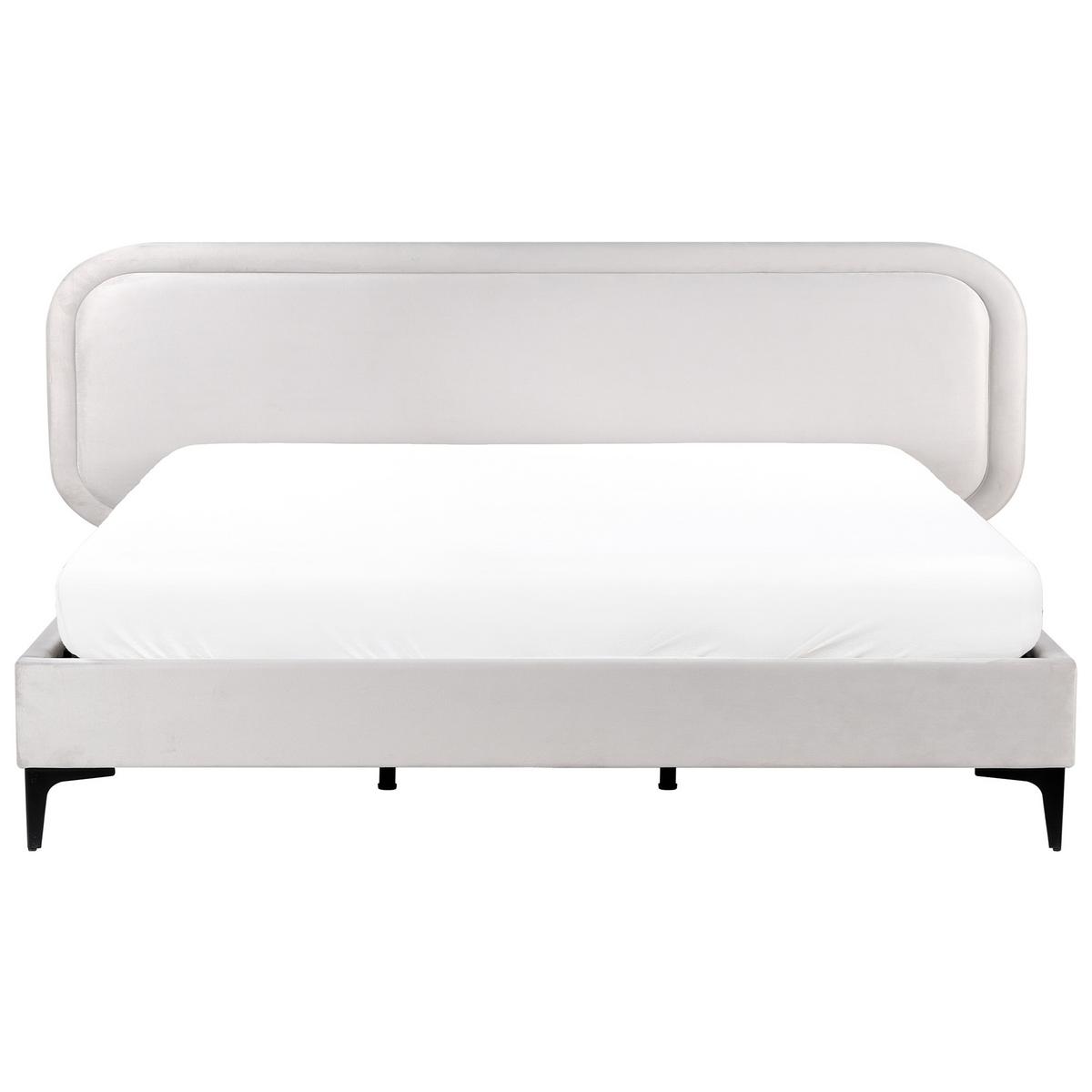 BETT mit Lattenrost 180/200 cm Hellgrau Suzette - Hellgrau, Textil (180/200cm) - Beliani