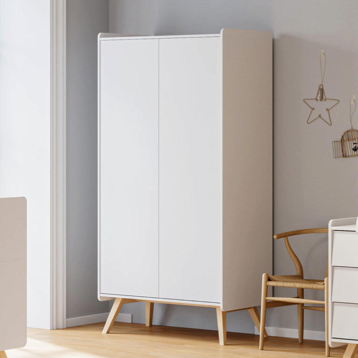 SCHRANK 2 Türen Vintage Weiß - Weiß, Holzwerkstoff (100/200/58cm) - Petits-meubles